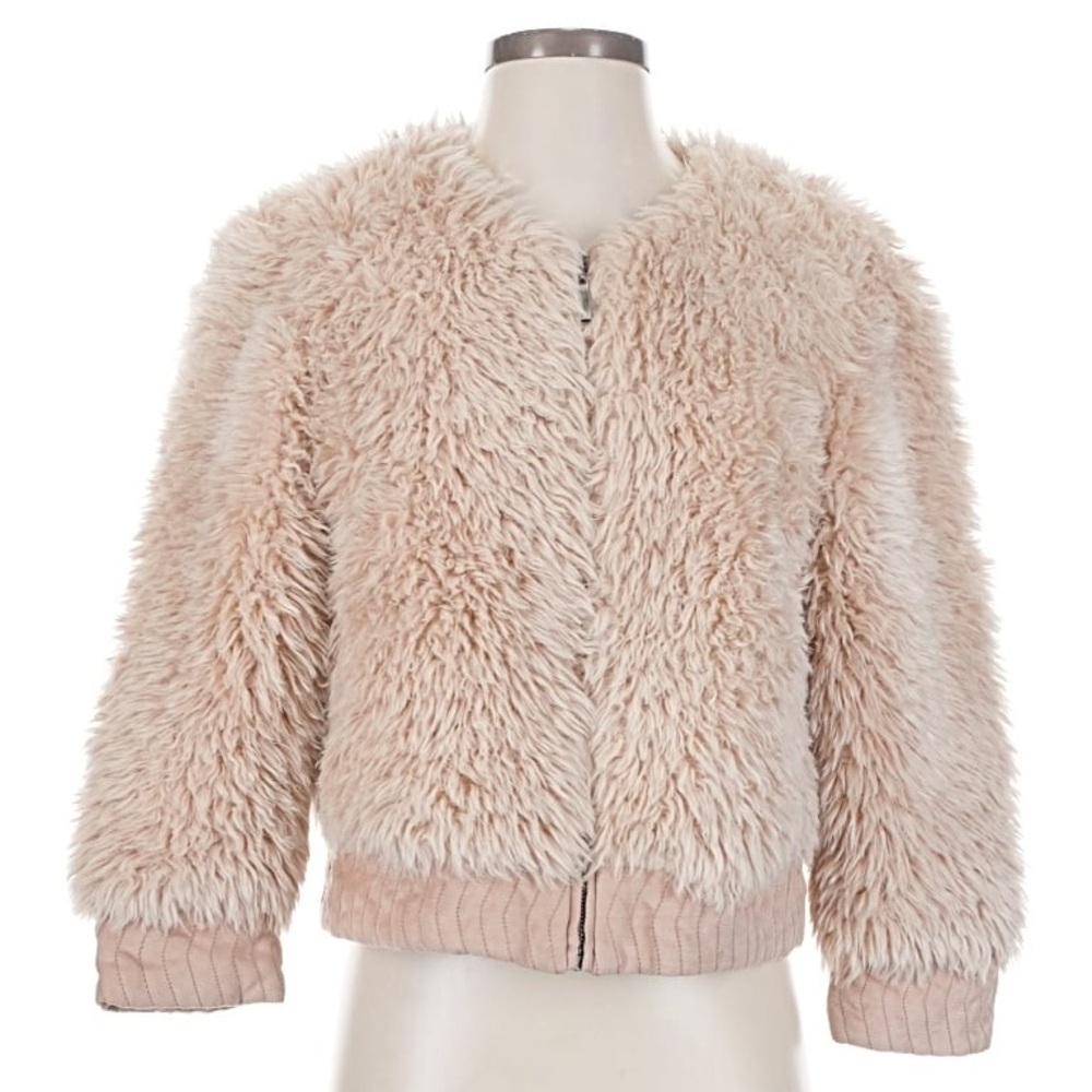 elevenses Faux Shearling Bomber Jacket - Blush